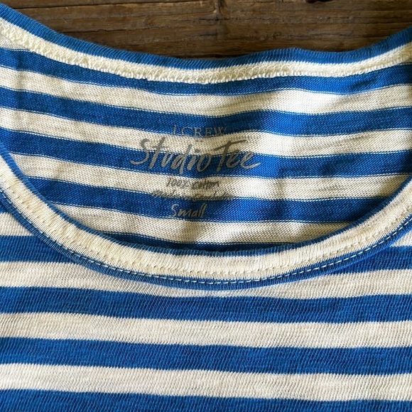 J Crew studio tee in blue and white stripe - Picture 3 of 4